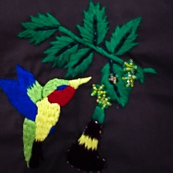 Romeo & Juliet Army green stretch button up Birds - Picture 5 of 6